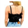 Women's RUFFLED FABRIC MIX BODYSUIT - Blue Blush - 3 of 3