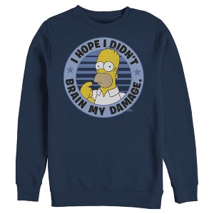 Men's The Simpsons Brain My Damage Sweatshirt - 1 of 4