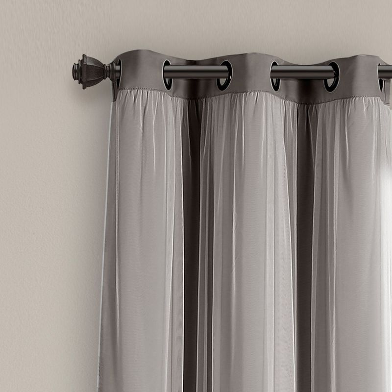 Lush Décor Grommet Sheer Panels With Insulated Blackout Lining Light Gray 38X45 Set, 5 of 7