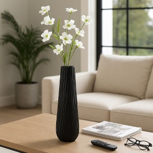Contemporary Metal Vase for Living Room Decor - Tall Decorative Home Decor Accent for Bedroom, Office, and Table Styling - 1 of 4