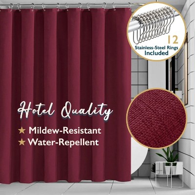 LunaLulinlk Fabric Shower Curtain with Hooks