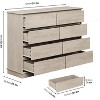 Jojoka 8-Drawer Dresser, Wooden Chest of Drawers with Spacious Top, Stylish Storage for Bedroom, Hallway, Living Room - 2 of 4