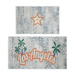 Sussexhome Non Skid Washable Kitchen Runner Rugs Set of 2 - Multipurpose Low Pile Area Rugs for Laundry Room, Entryway, Bathroom - Set of 44 x 24 and 31.5 x 20 Inches Floor Mats - 1 of 4