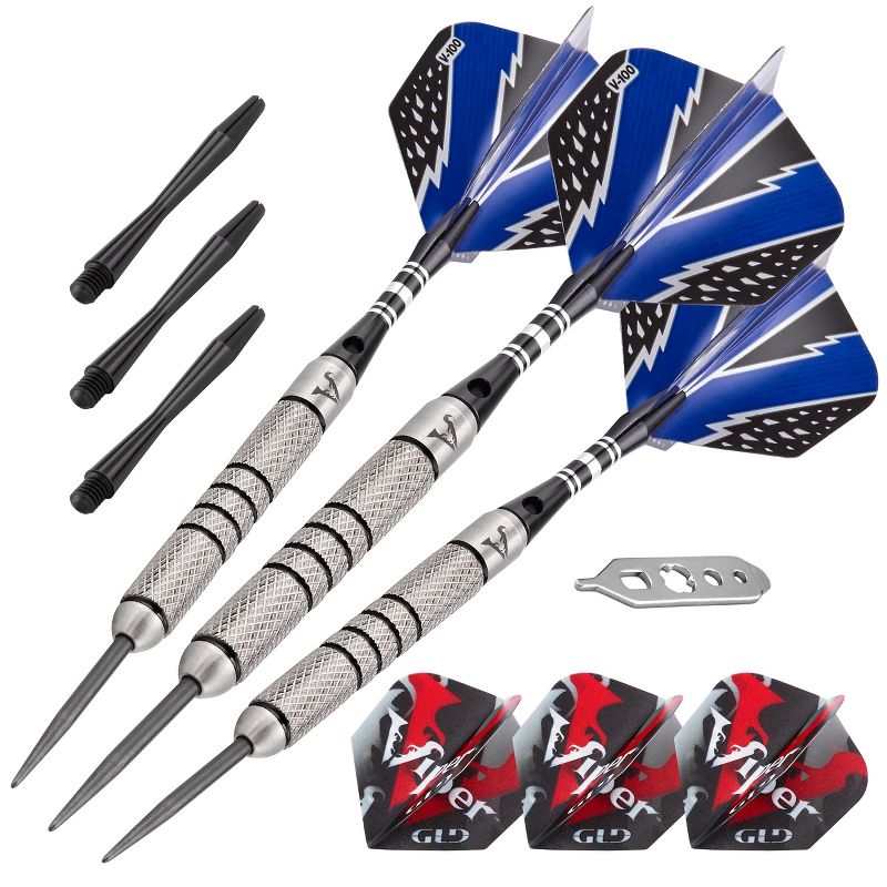 Viper Cold Steel 80% Tungsten Steel Tip Darts 24 Grams, Plazma Dart Case and Blue Accessory Set, 2 of 6