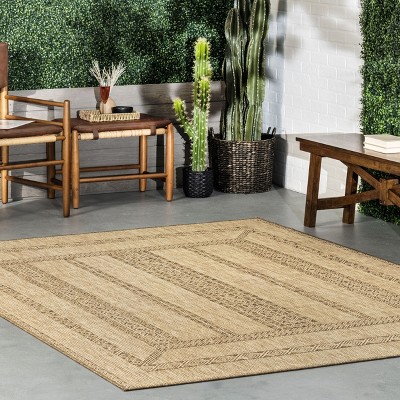 Ayla Beige Bohemian Indoor/Outdoor Synthetic Area Rug