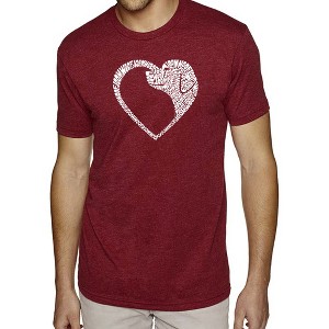LA Pop Art Dog Heart - Men's Premium Blend Word Art T-Shirt - 1 of 4