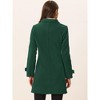 Allegra K Women's Winter Outerwear Peter Pan Collar Mid-thigh A-line Single Breasted Coat - 4 of 4