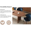 Racxily Walnut 78" Mid-Century Dining Table – Small Space-Friendly, 4-8 Seater with MDF Wood Top | 10-Min Assembly for Kitchen/Living/Office - 3 of 4