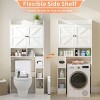 Dyonery 32.3''W Over The Toilet Shelf with Toilet Paper Holder, Bathroom Organizers and Storage Over Toilet with Adjustable Bottom Bar，White/Gray - 4 of 4