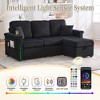 GDFStudio Moore Modern Wood and Corduroy Upholstered 4-Seat L-Shaped Sectional Sofa with Pull-Out Storage, Ottoman and Pillows - 4 of 4