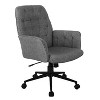 Vynxaria Techni Mobili Modern Upholstered Tufted Office Chair with Arms, Grey - 2 of 4
