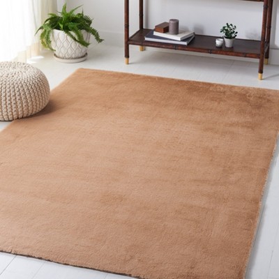 Ivory 5' x 7' Synthetic Fur Washable Area Rug