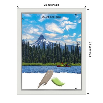 Eva White and Silver Narrow Wood Wall Picture Frame