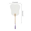 Unique Bargains Portable Double-Sided Long Handle Round Xuan Paper Palm-Leaf Folding Fan 1 Pc - 2 of 4