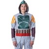 Star Wars Mens' Boba Fett Hooded Costume Union Suit One-Piece Pajama Grey - image 2 of 4