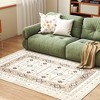 HOMCOM Machine Washable Area Rug 4x6, Non-Slip Boho Flannel Print Floor Cover Foldable Carpet for Living Room, Bedroom, Dining Room, Brown - 2 of 4