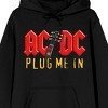 ACDC Plug Me In Art Long Sleeve Black Adult Hooded Sweatshirt - 2 of 3
