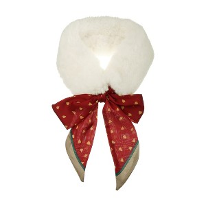 Allegra K Women's Love Heart Flower Ribbon Thicken Winter Warmer Faux Fur Collar Neck Scarves - 1 of 4