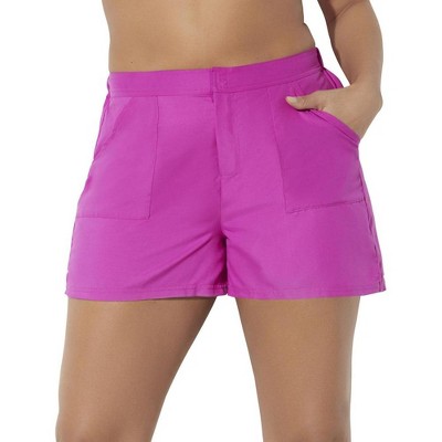 Swimsuits For All Women's Plus Size Cargo Swim Short - 10, Purple