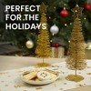 Juvale 2-Pack Mini Gold Christmas Tree, 10.5 Inch Tall Christmas Table Decoration, Ideal Gold Christmas Decorations - 2 of 4