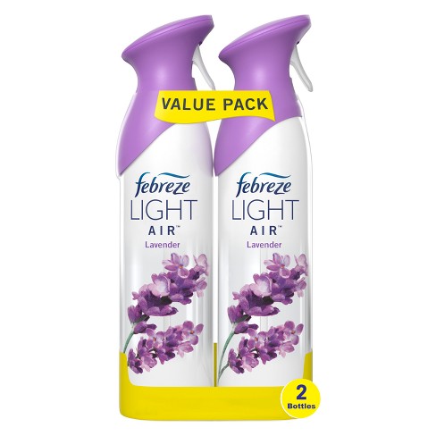 Febreze Car Air Freshener Light Odor-Eliminating Vent Clip, Lavender, 2-Ct.