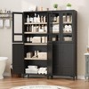 71 Inch Tall Storage Cabinet with 4 Door, Kitchen Pantry 5 Tier Bathroom Cabinet Adjustable Shelves - 3 of 4