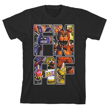 Five Nights At Freddy's FNAF Graphics Boy's Black T-shirt
