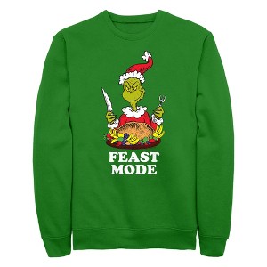 Men's Dr. Seuss Christmas The Grinch Feast Mode Sweatshirt - 1 of 4