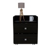 NicBex Nightstand with  Drawers,1pc Side Table with Metal Handle and ,Bedside Table for Bedroom,Living Room,Black/White/Brown - 2 of 4