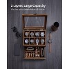 8-Slot Watch Box, 2-Tier Watch Display Case with Large Glass Lid, Removable Watch Pillows - 3 of 4