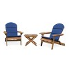 Christopher Knight Home Jane Outdoor Folding Acacia Wood 3 Piece Adirondack Chat Set with Cushions - 2 of 4