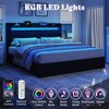 AMERLIFE  Upholstered Platform Bed Frame with LED Headboard, 4 Foldable Drawers - 3 of 4