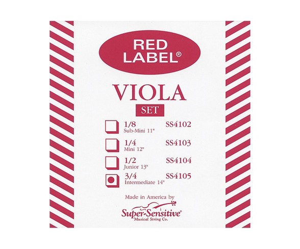 Super Sensitive Red Label Viola String Set Intermediate