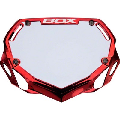 BOX Two BMX Number Plate Red/Crome Small