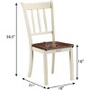 ADILE Wood Dining Chairs Set of 2, Armless Kitchen Chairs w/Solid Rubber Wood Frame, Ivory+brown - 3 of 3