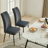 Lyngins 2-Pack Velvet Upholstered Dining Chair, Powder-Coated Black Iron Feet, Minimalist Living Room Chair, Easy Assembly for Dining Room, Kitchen - 2 of 4