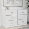 Jump Into Fun Simple Style 6-Drawer Dresser  With Gold Handles Sturdy Frame Modern Wide Chest Of Drawers Easy To Assemble For Living Room - 2 of 4