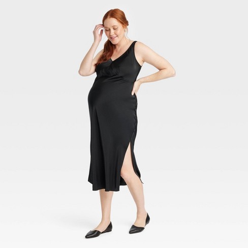 Women's Midi Slip Dress - A New Day™ Black XXL