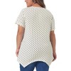 Agnes Orinda Women's Plus Size V Neck Asymmetric Short Sleeve Polka Dots Blouses - 4 of 4