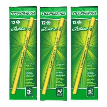 Ticonderoga Laddie Wood-Cased Pencils, #2 HB Soft, Yellow, 12 Per Pack, 3 Packs