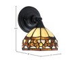 Toltec Lighting Any 1 - Light Sconce in  Matte Black with 7'' Roman Jewel Art Glass Shade - 2 of 2