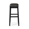Maven Lane Adrien Rustic Backless Vegan Leather Saddle Seat Bar Height Bar Stool - 3 of 4