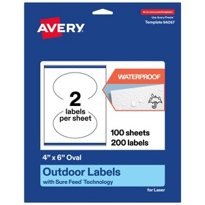Avery Outdoor Waterproof Labels, 4" x 6" Oval - 1 of 4