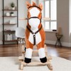 Mshliw Kids Plush Rocking Horse Ride-On Toy with Galloping & Neighing Sounds, Soft Saddle Seat, Wood Base for Children Ages 3+, Halloween gift - 3 of 4