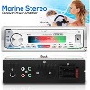 Pyle Marine Stereo Receiver with Bluetooth, AM/FM/MP3/USB/AUX, Single DIN, LCD Display & Remote Control (PLMRKT49WT) - 2 of 4