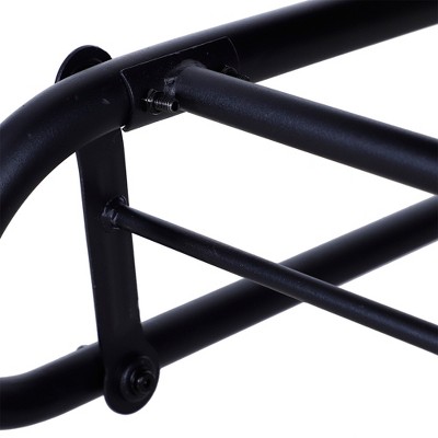 Outsunny Black 2-Person Wicker Glider Bench with Steel Frame