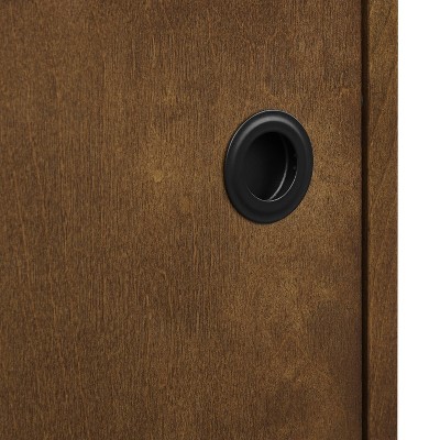Byron 45'' Brown and Black Modern Vinyl Record Storage Console