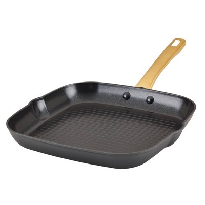Farberware Forged Induction 11" Ceramic Nonstick Square Grill Pan: Dishwasher-Safe, Stainless Steel Handle, PTFE & PFOA Free