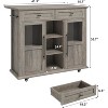 Jojoka Kitchen Island Cart,Rolling Kitchen Island with Storage Cabinets,Drawers and Racks - 3 of 4