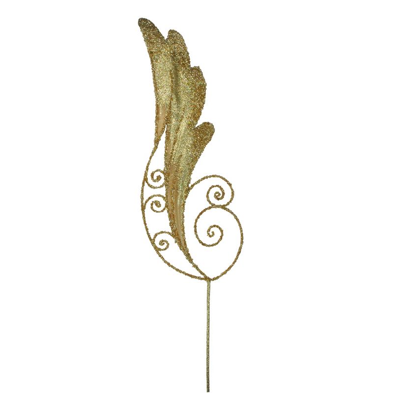 Allstate Floral 24" Glittered Gold Angel Wing Artificial Spring Craft Pick, 1 of 3